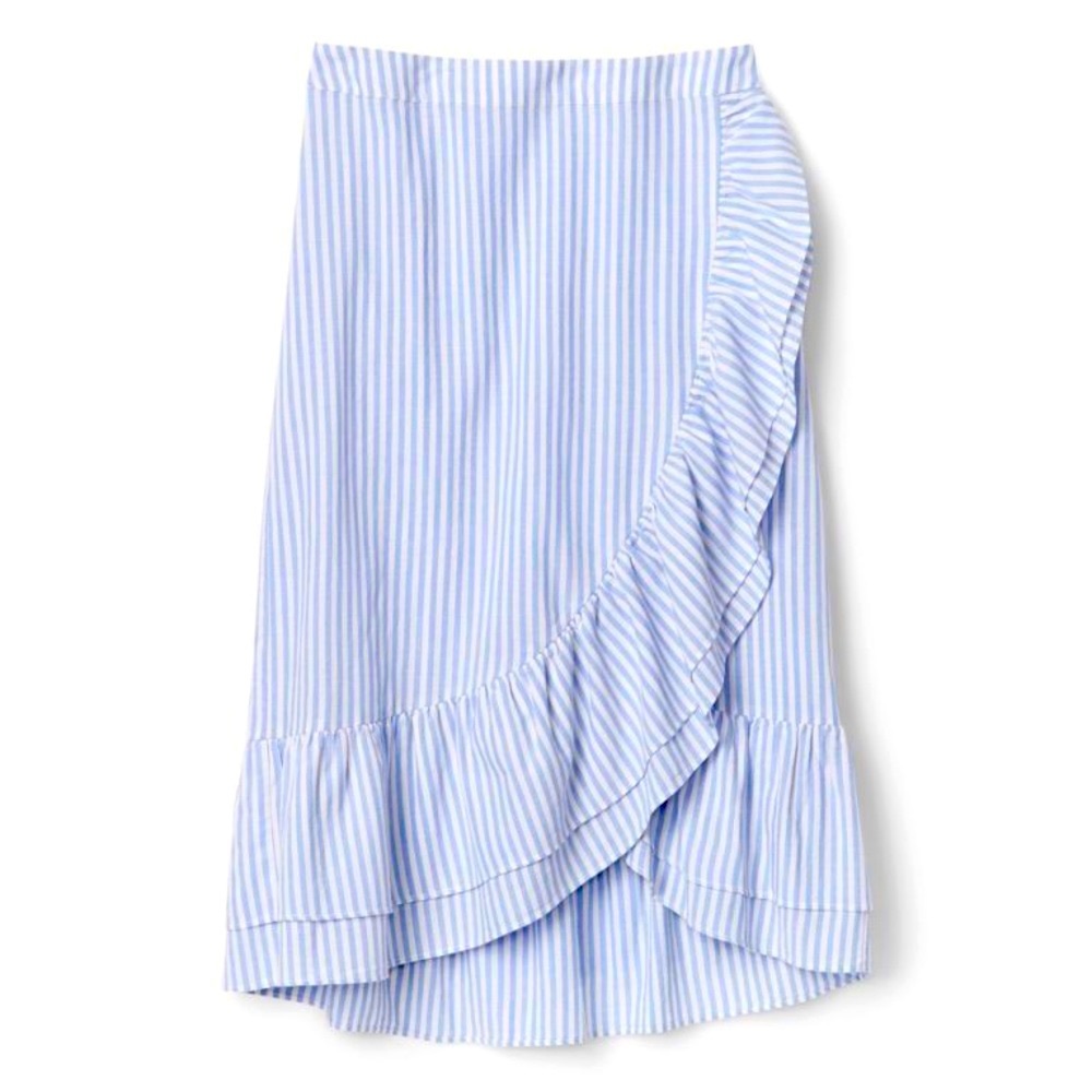 GAP Blue White Stripe Wrap Skirt NWOT - Picture 10 of 10